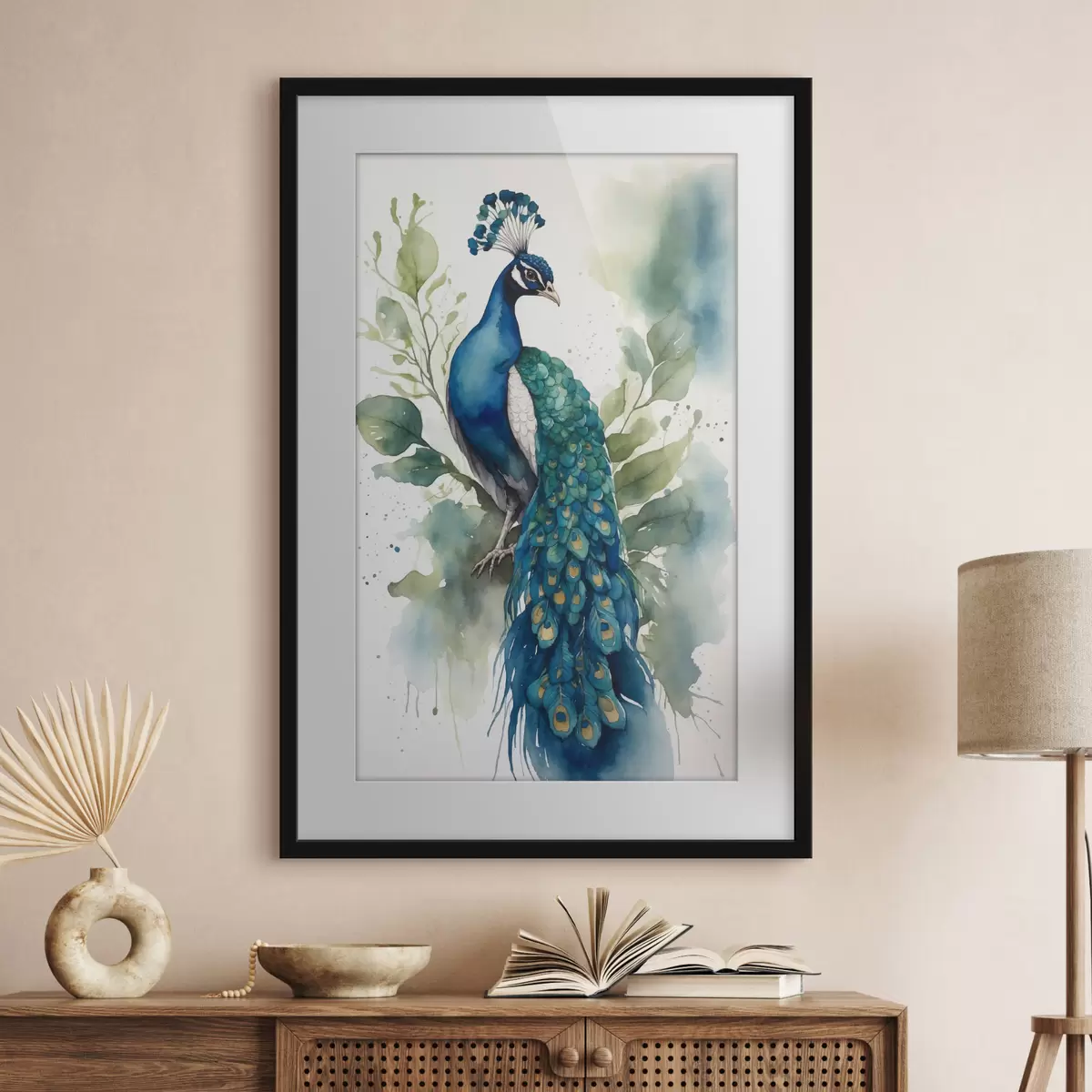 Poster Paon à l'aquarelle f38189