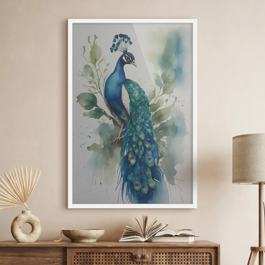 Papier peint Paon à l'aquarelle f38189