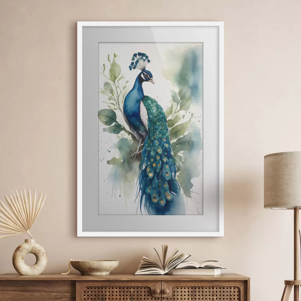 Poster Paon à l'aquarelle f38189