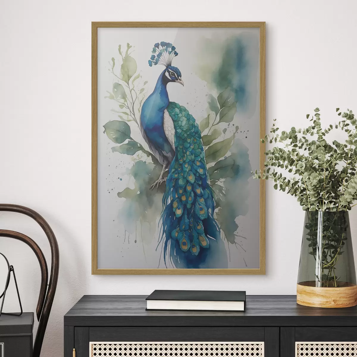 Poster Paon à l'aquarelle f38189