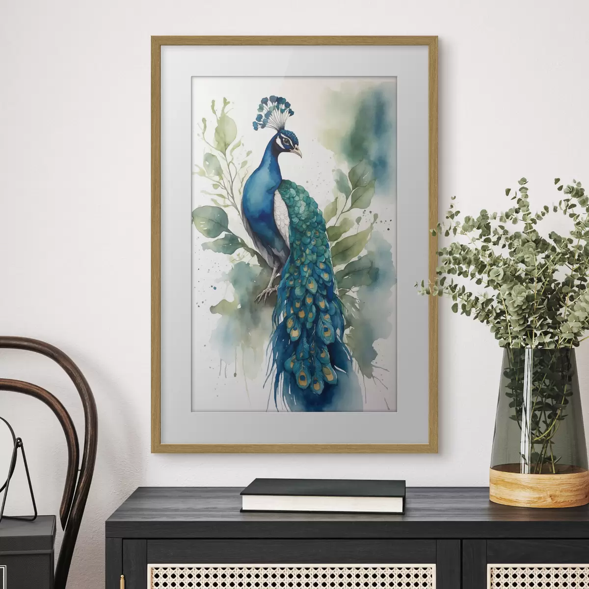 Poster Paon à l'aquarelle f38189