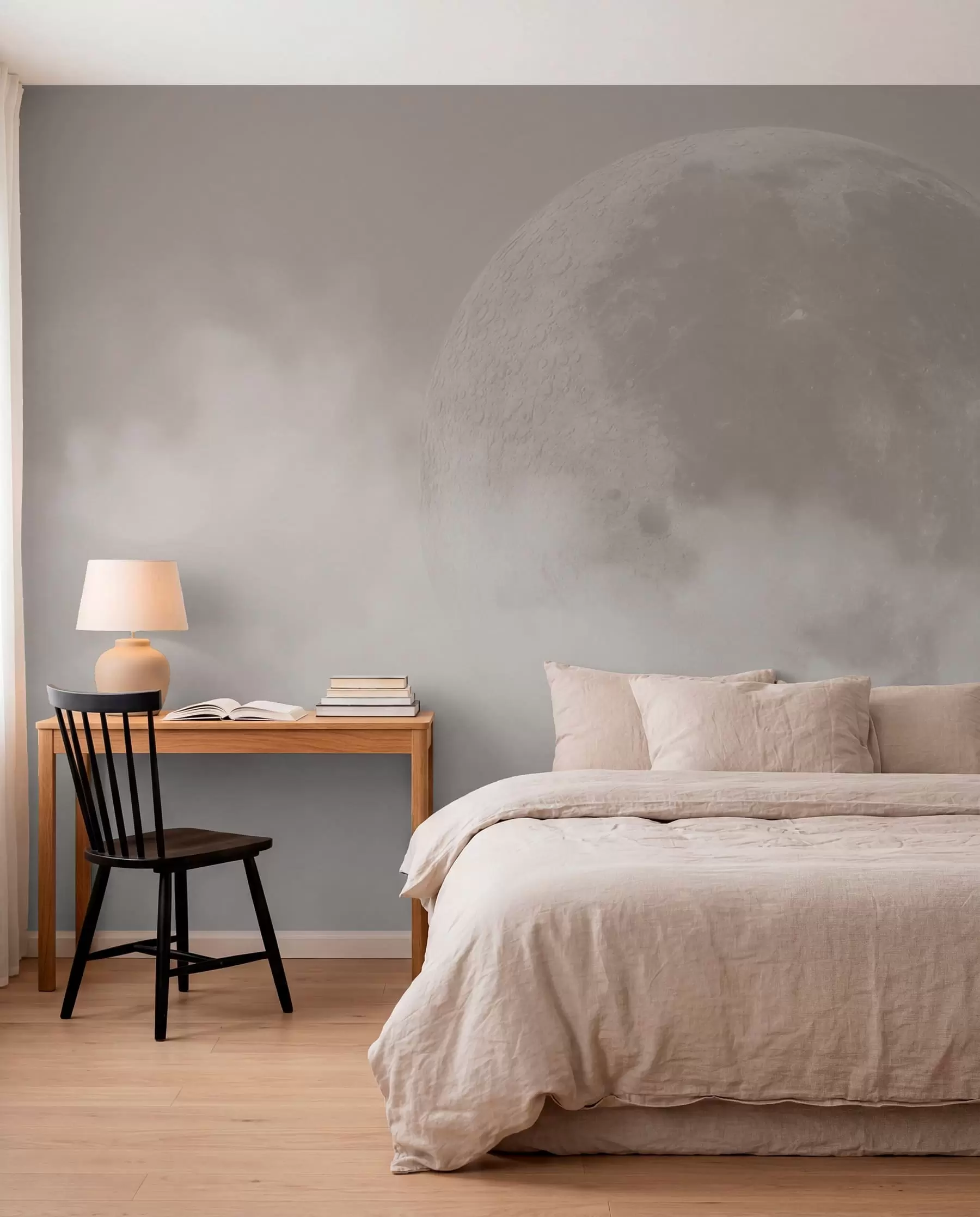 Papier peint Lune dans un ciel beige w00548