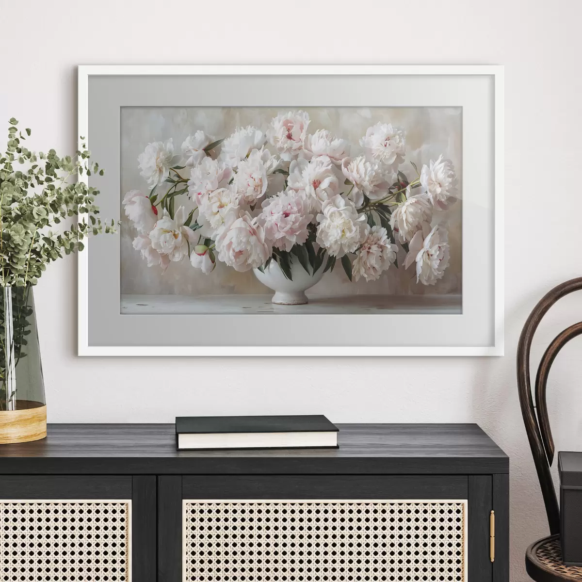 Poster Pivoines légères dans un vase f38461