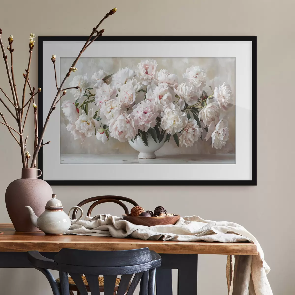 Poster Pivoines légères dans un vase f38461