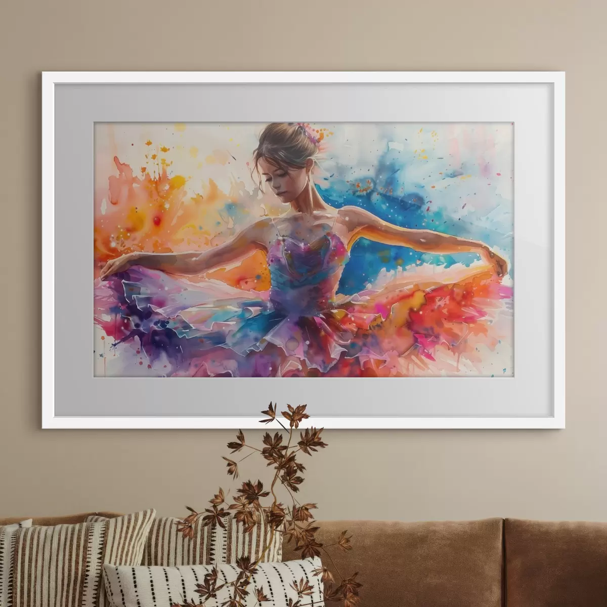 Poster Photo aquarelle de ballerine fille f38466
