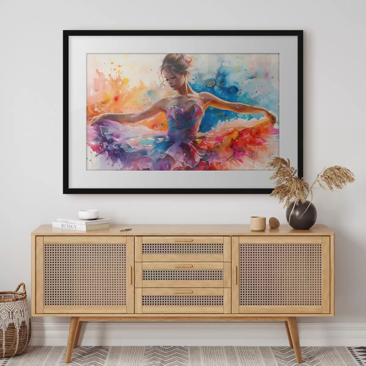 Poster Photo aquarelle de ballerine fille f38466
