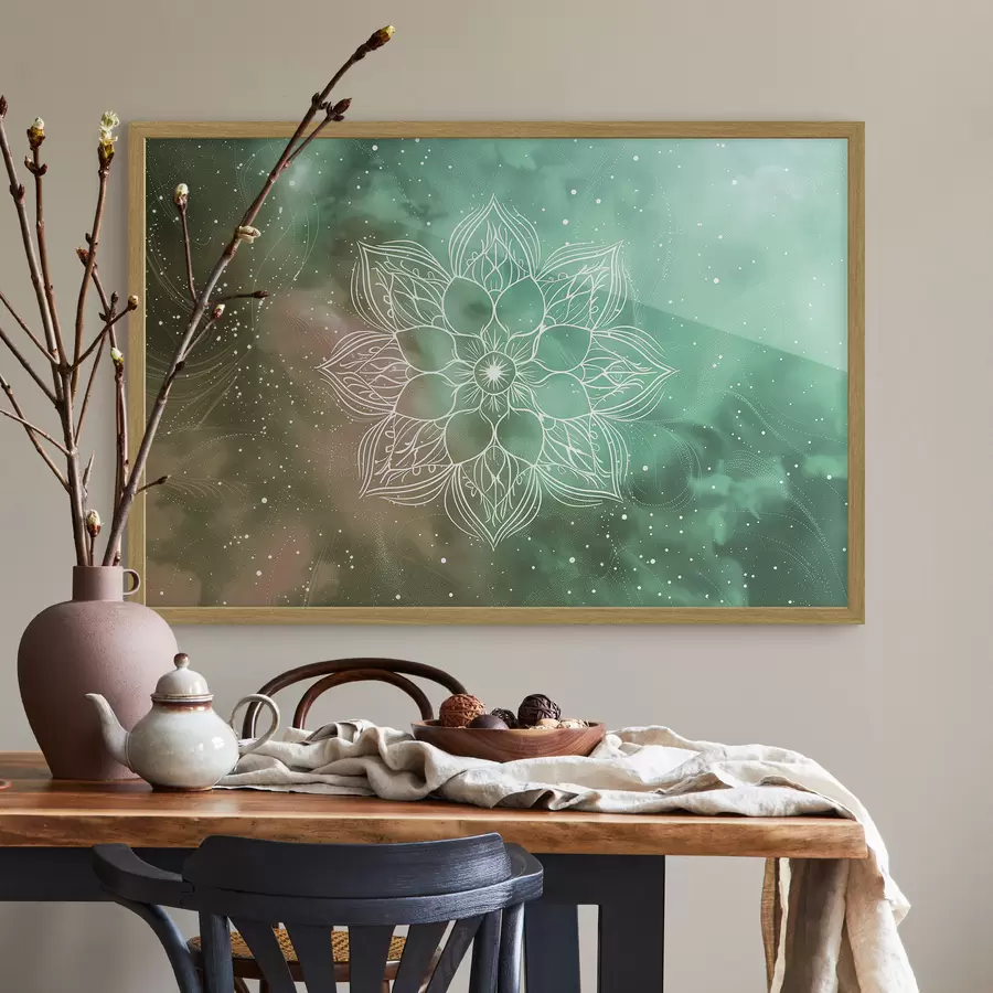 Papier peint Mandala de sérénité verte f38530