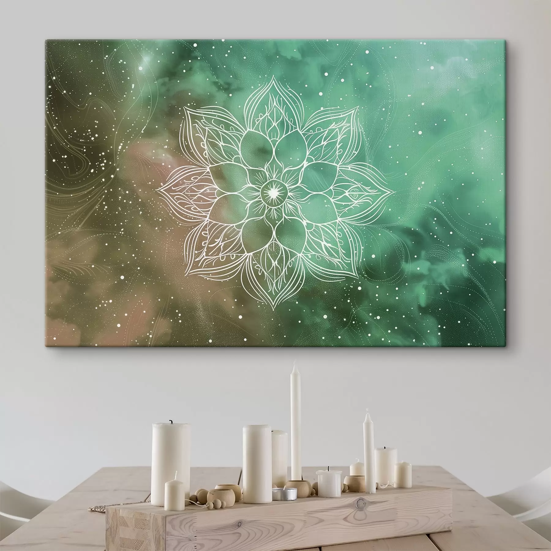 Tableau Mandala sur fond aquarelle s38530