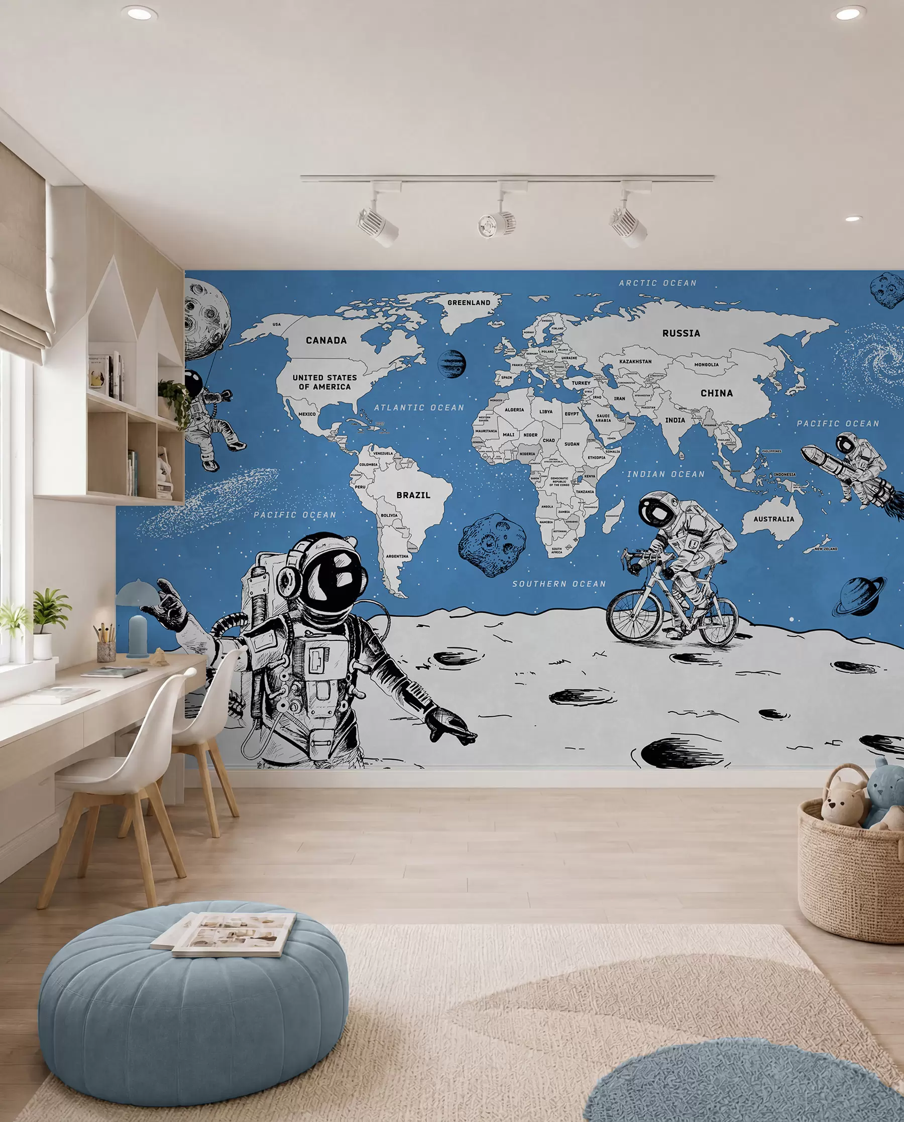 Papier peint Atlas spatial en anglais w00473v1
