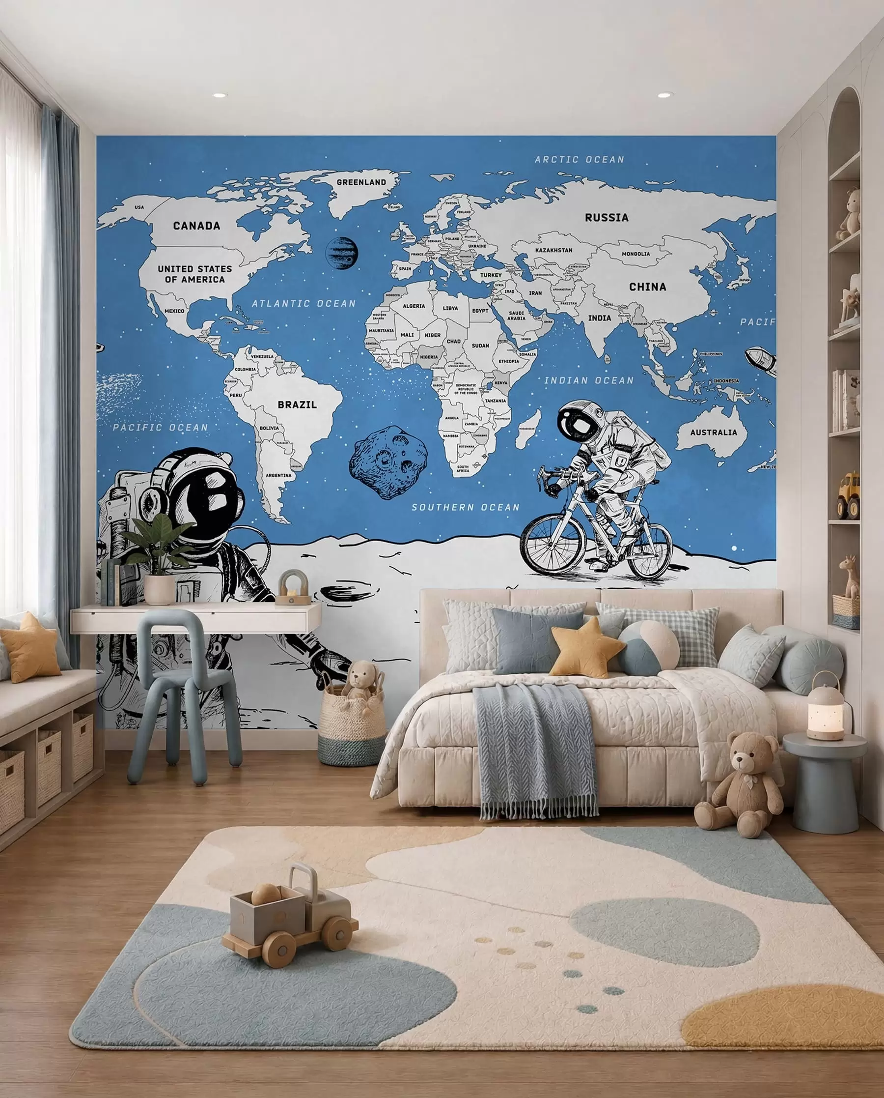 Papier peint Atlas spatial en anglais w00473v1