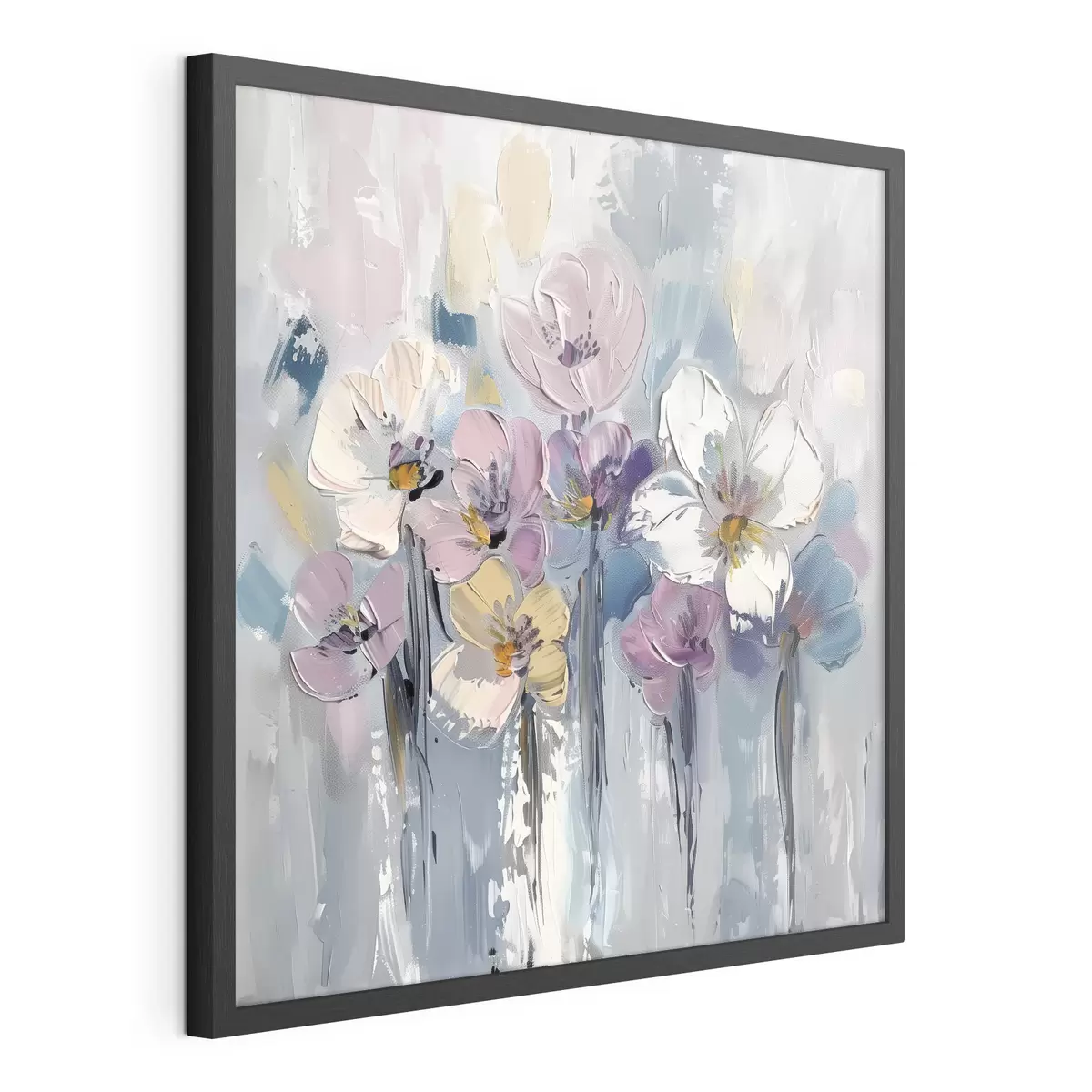 Poster Bouquet pastel sur fond bleu f38643