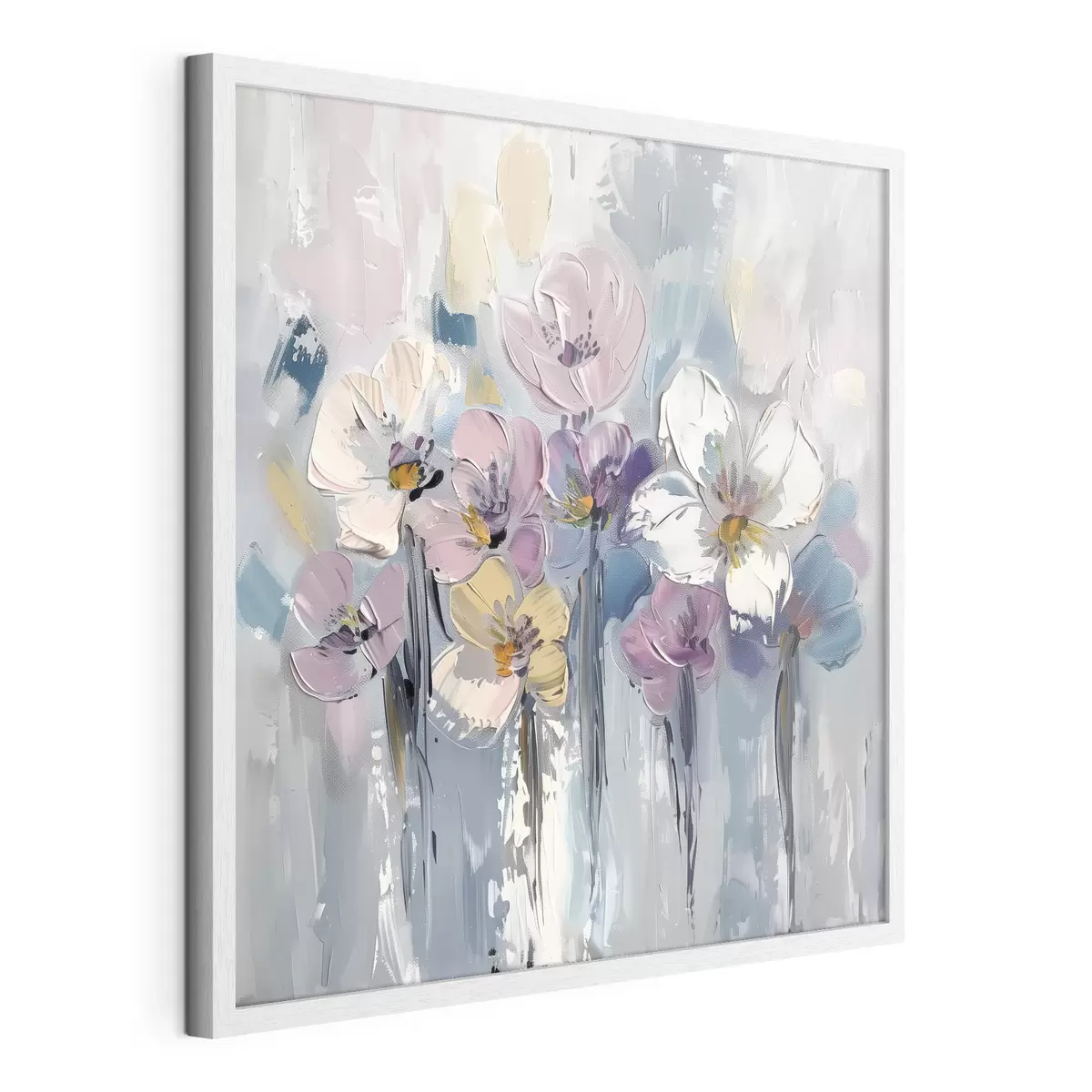 Poster Bouquet pastel sur fond bleu f38643