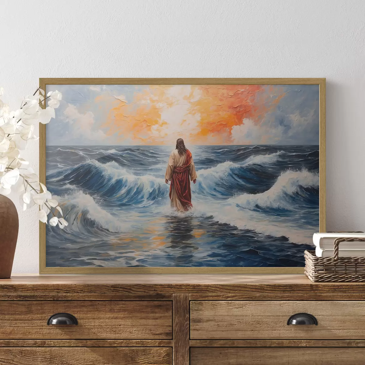 Poster Le Christ sur les vagues f38613
