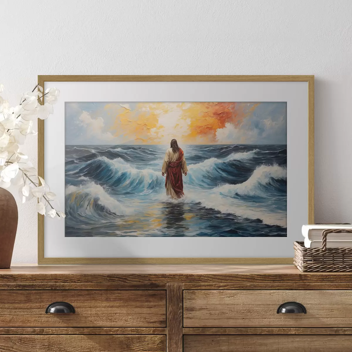 Poster Le Christ sur les vagues f38613