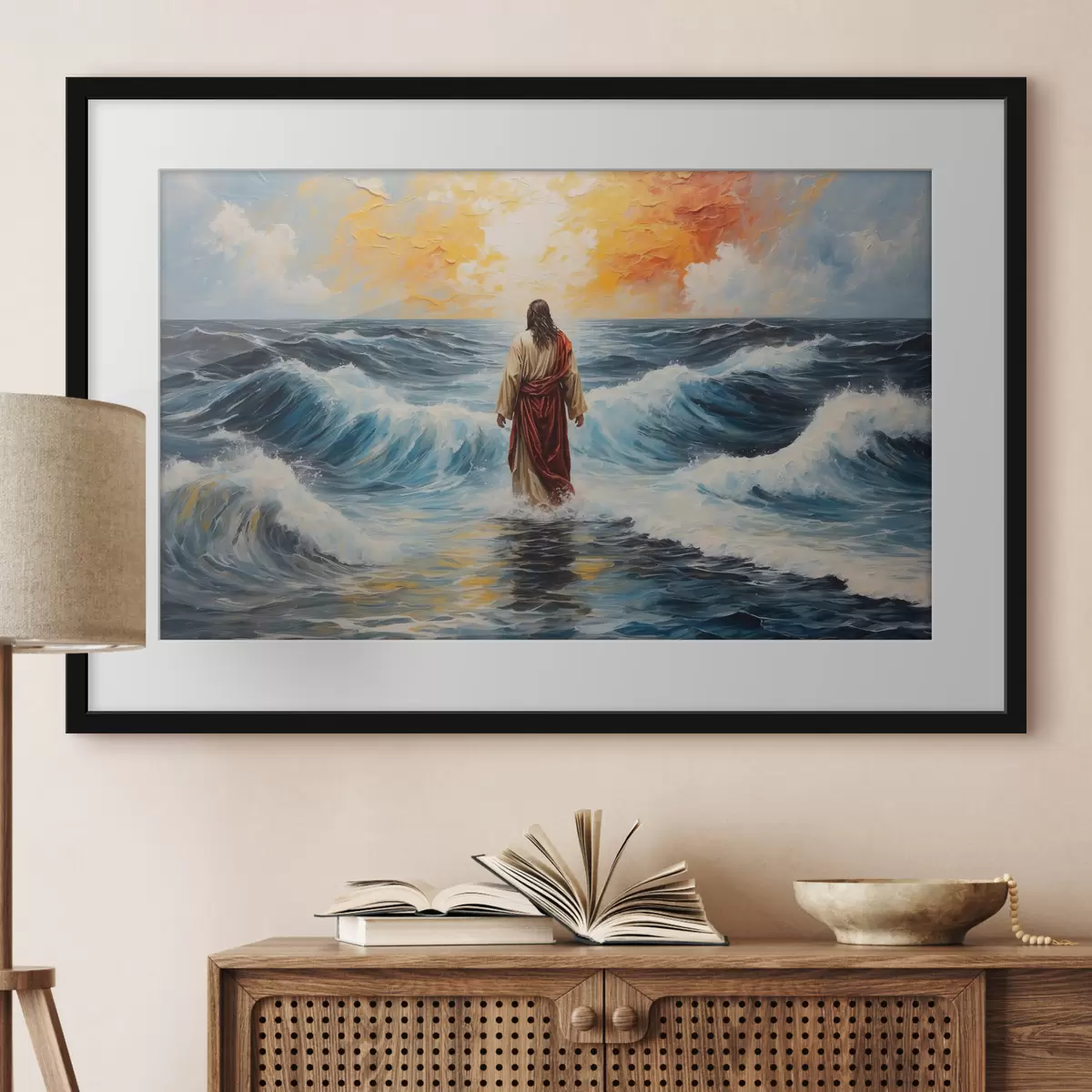 Poster Le Christ sur les vagues f38613