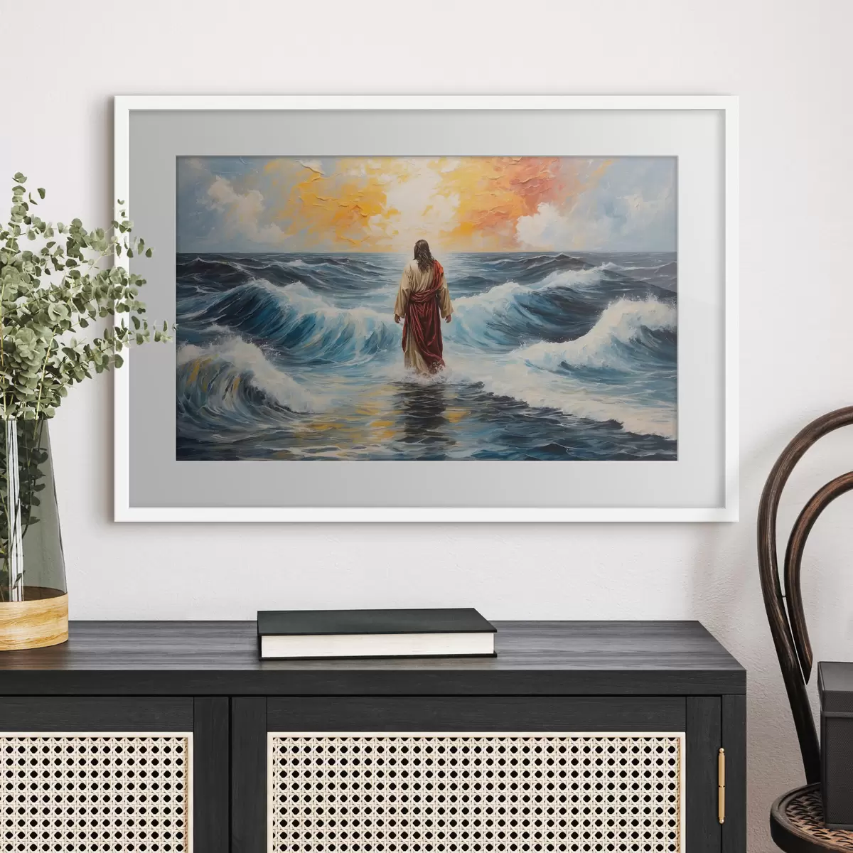 Poster Le Christ sur les vagues f38613
