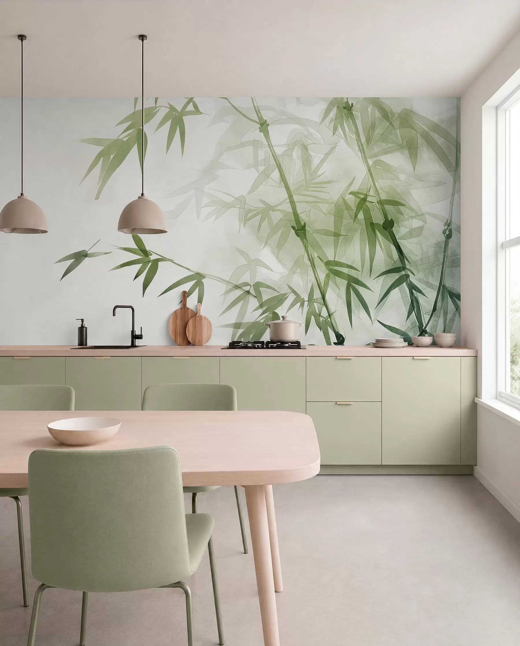 Papier peint Branches avec feuilles aquarelle w00687