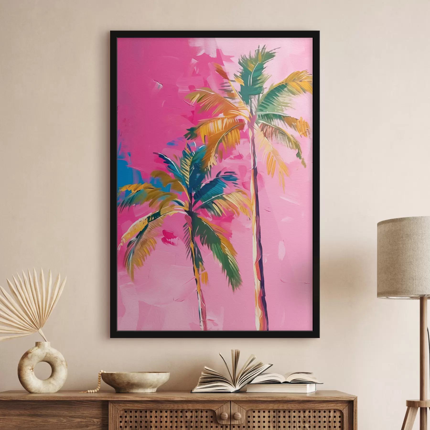Tableau Palmiers colorés f38781