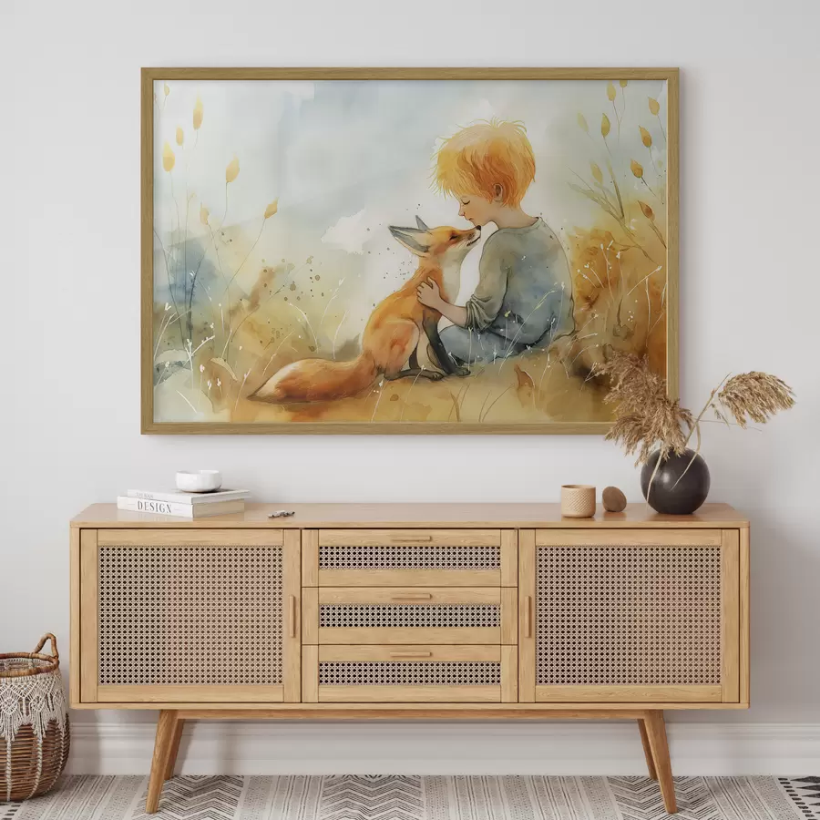 Papier peint Le petit prince au renard f38790