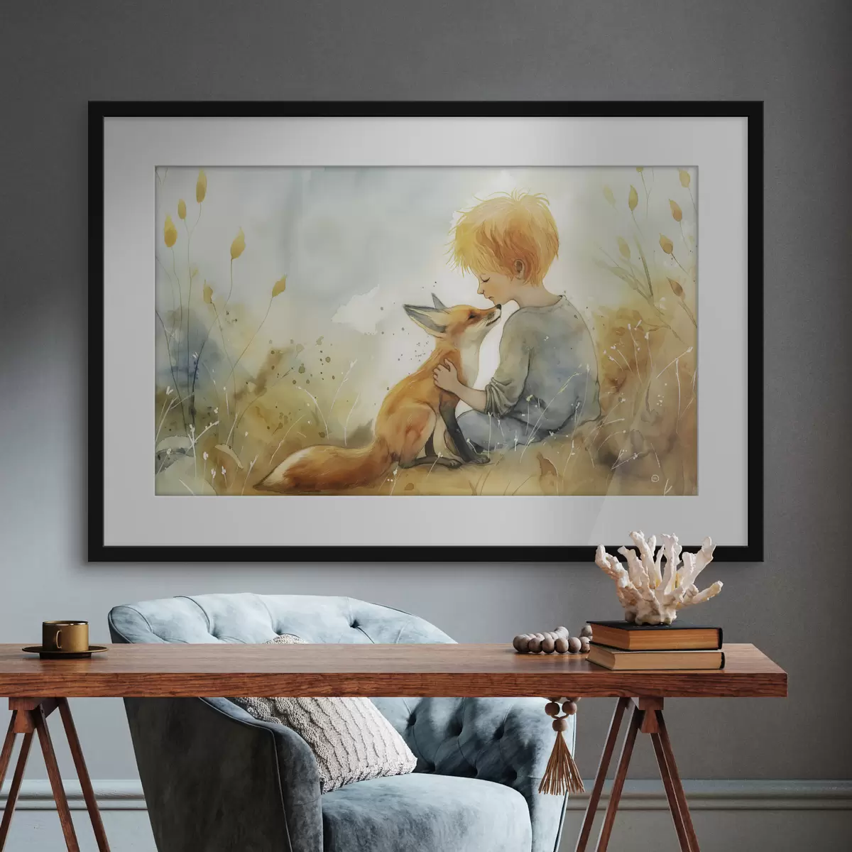 Poster Le Petit Prince et le renard f38790