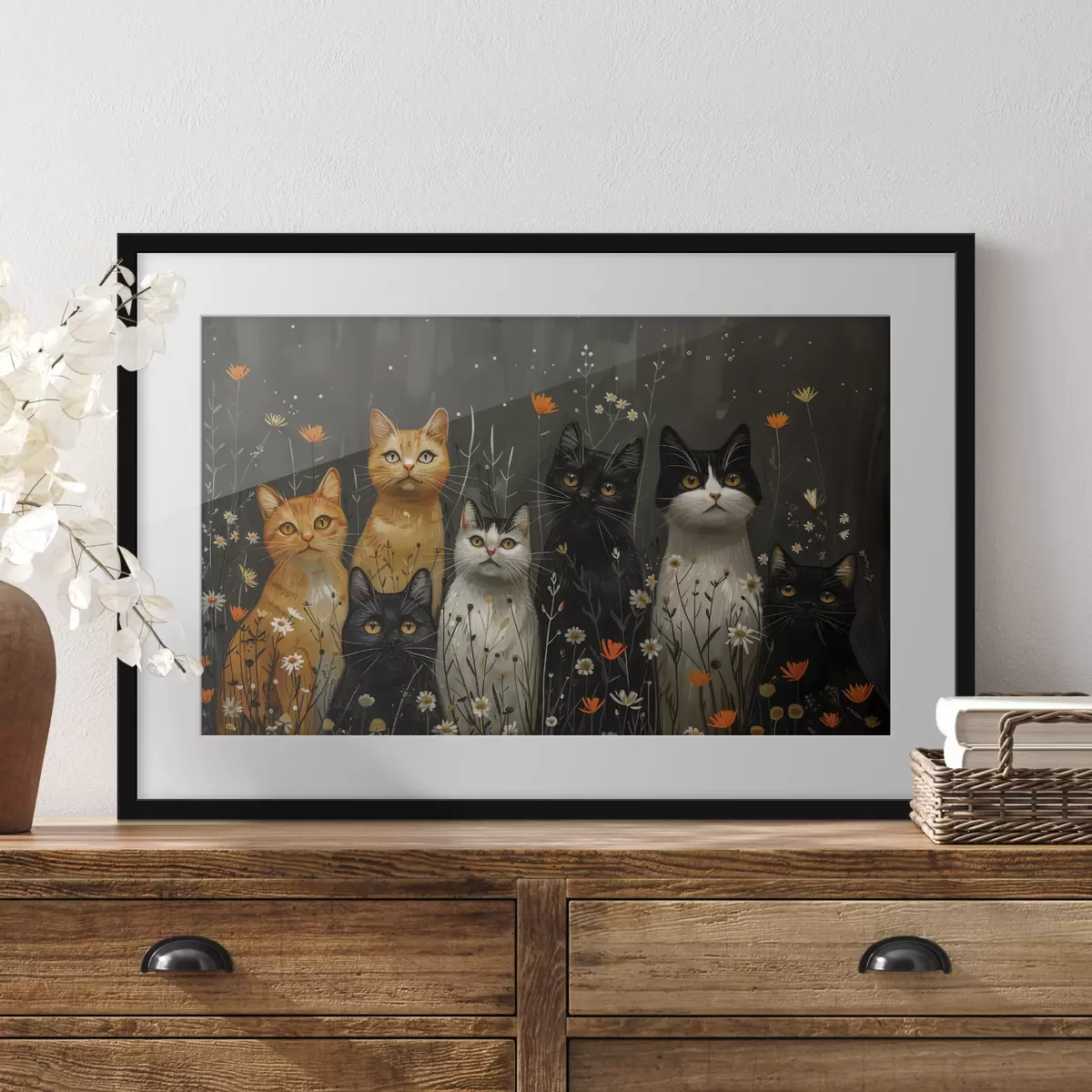 Poster Chats en fleurs f38798