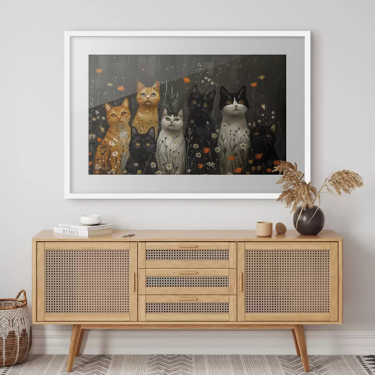 Poster Chats en fleurs f38798