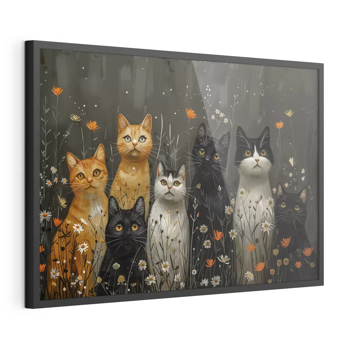 Poster Chats en fleurs f38798