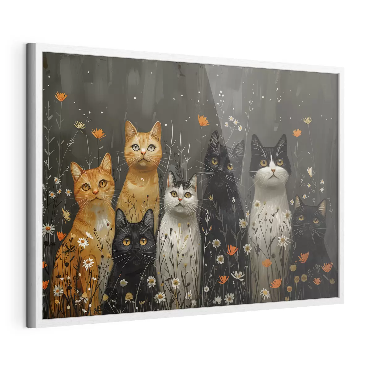 Poster Chats en fleurs f38798