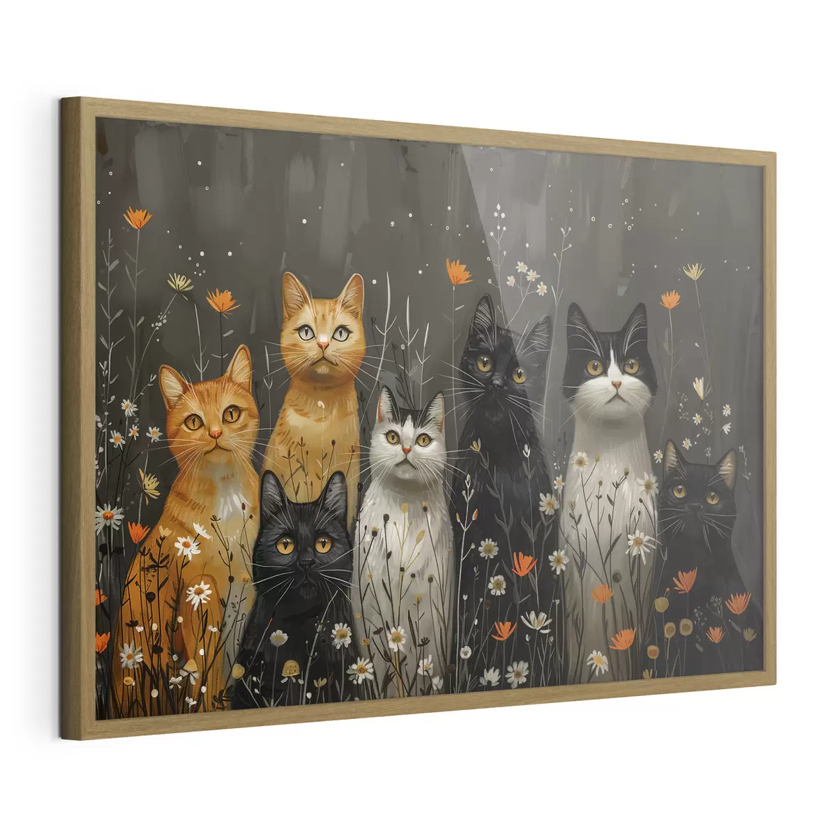 Poster Chats en fleurs f38798