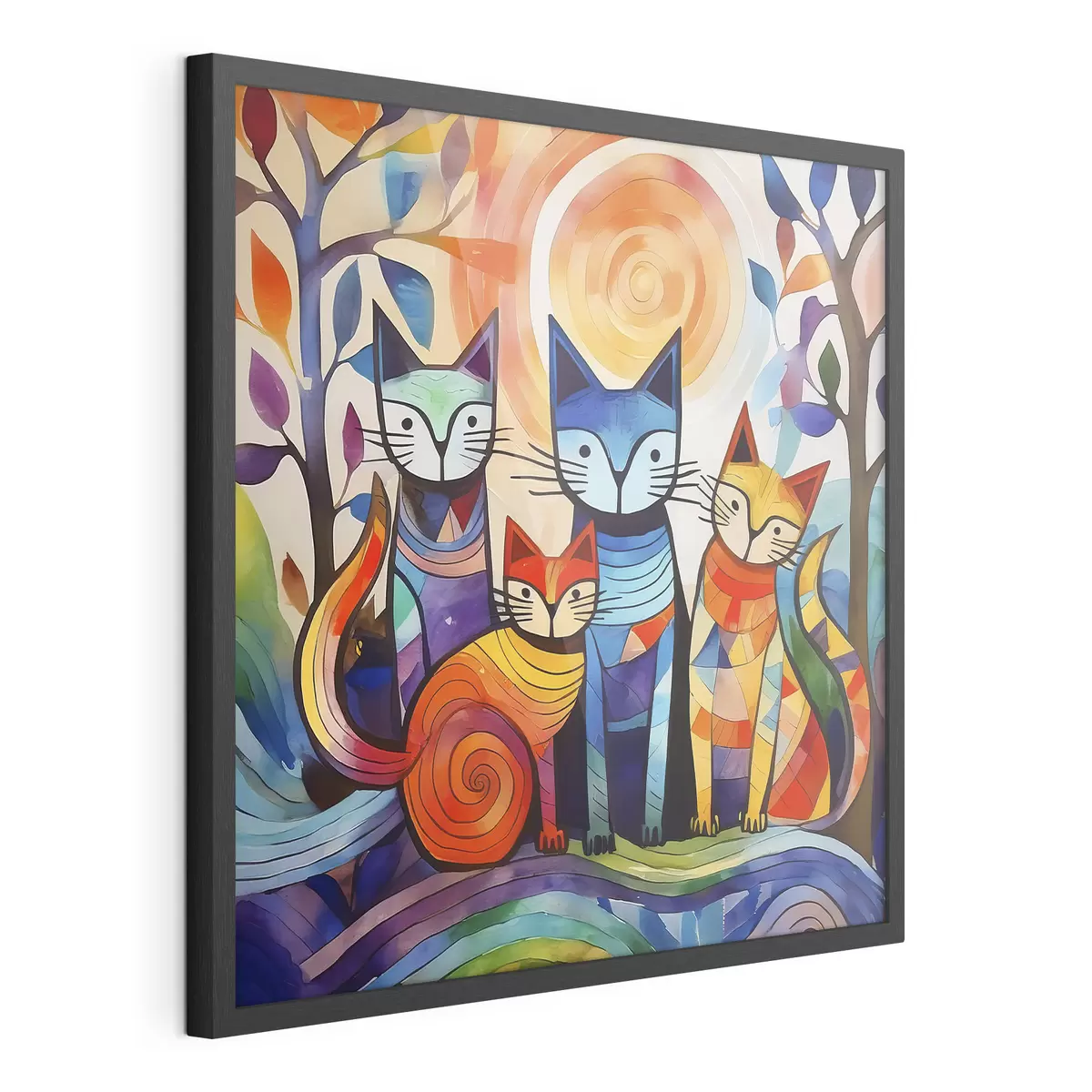 Poster Quatre chats en couleurs f38815
