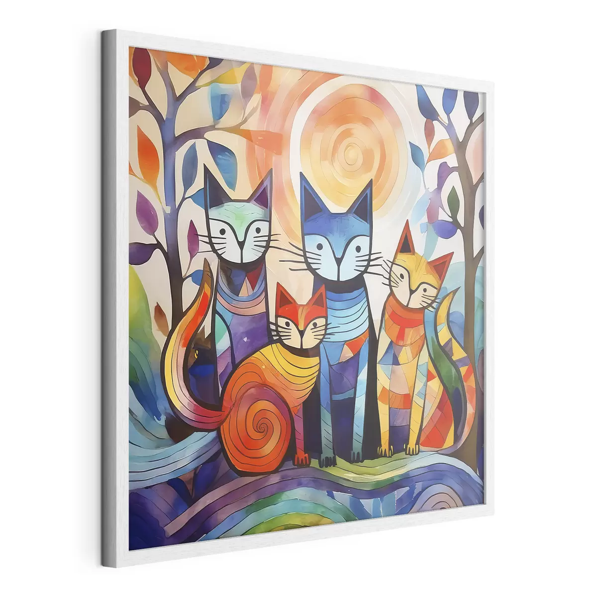Poster Quatre chats en couleurs f38815