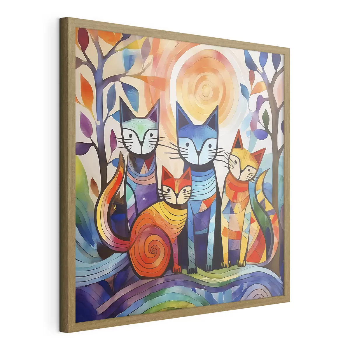Poster Quatre chats en couleurs f38815
