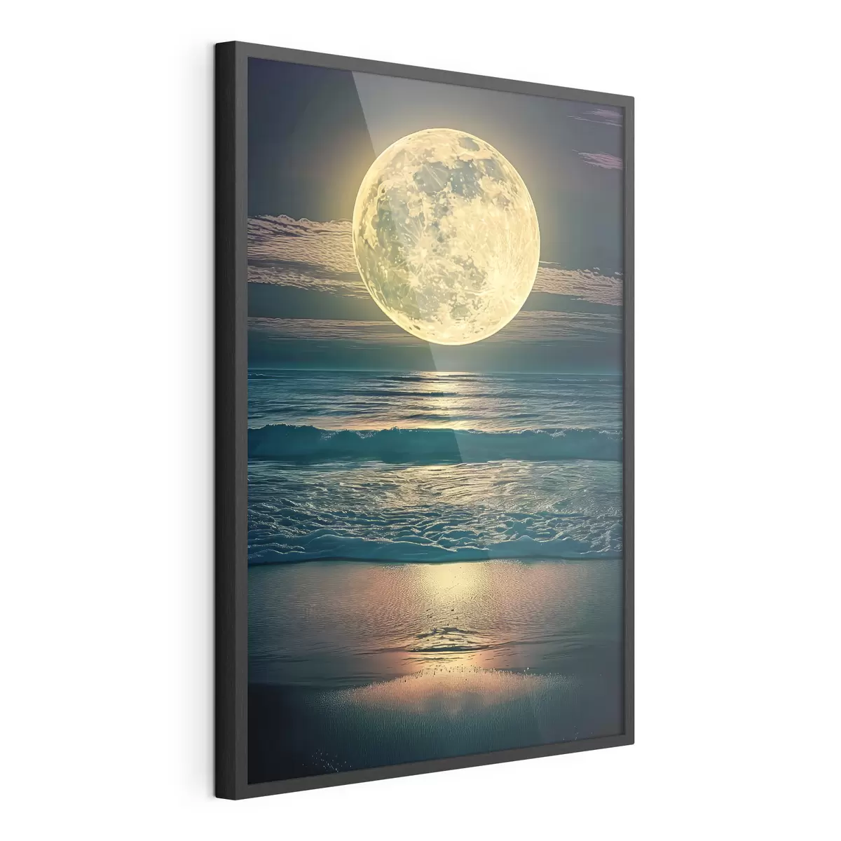 Poster Grande lune au-dessus de l'océan f38865