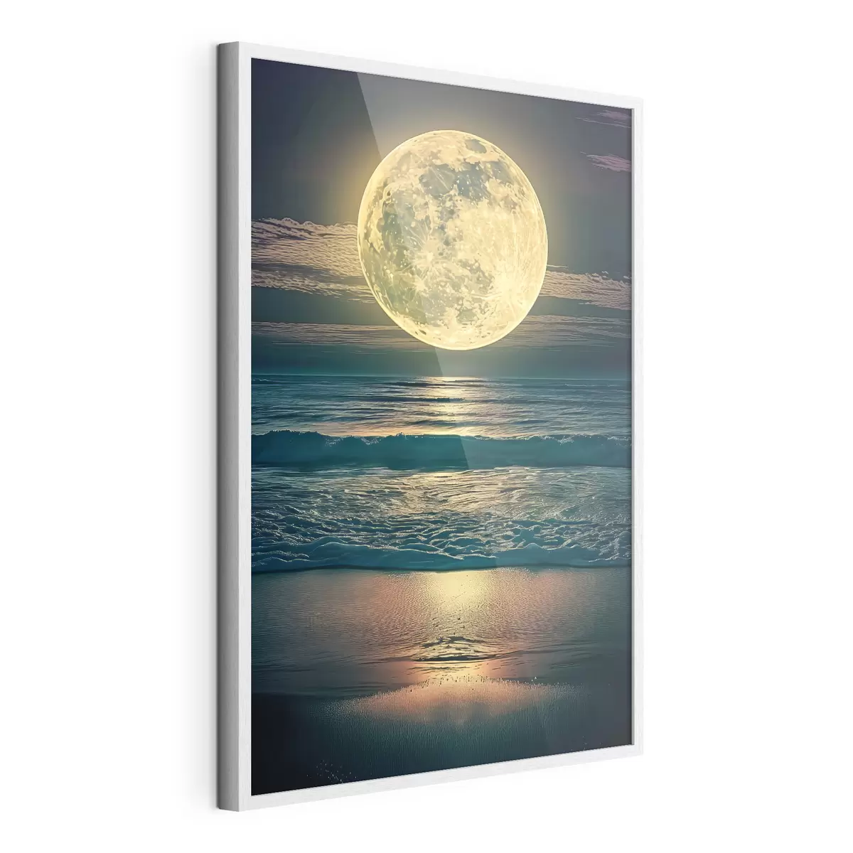Poster Grande lune au-dessus de l'océan f38865