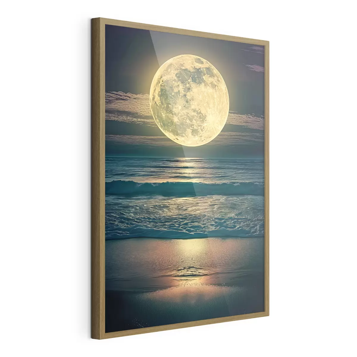 Poster Grande lune au-dessus de l'océan f38865