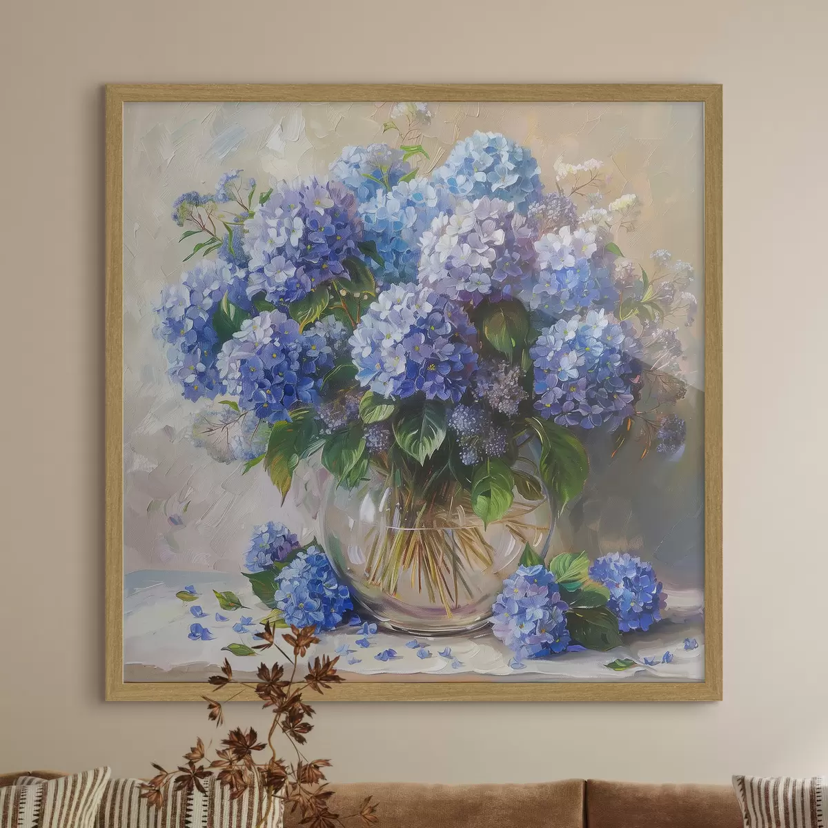Poster Hortensias bleus sur la table f38709