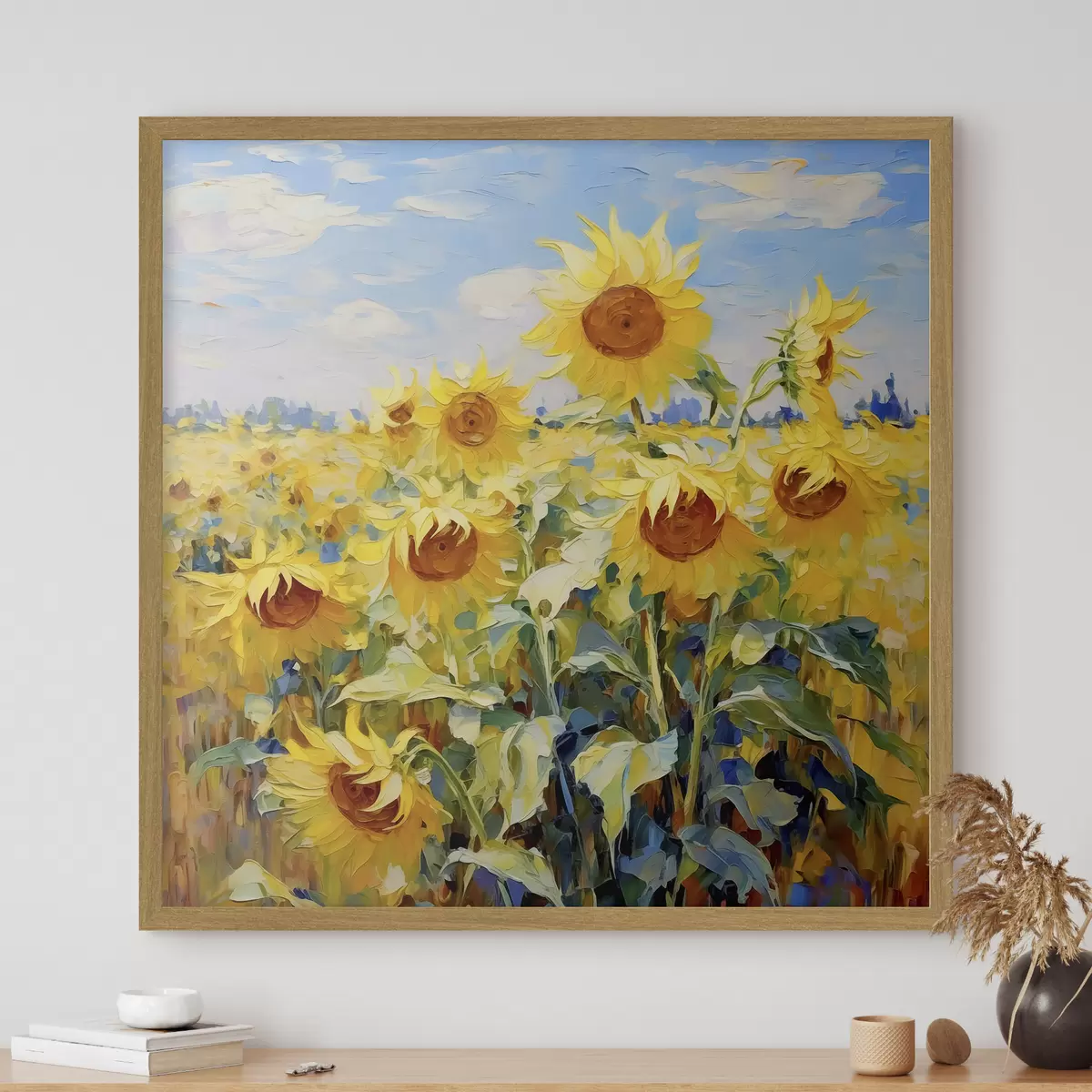 Poster Le soleil pousse au champ f38953