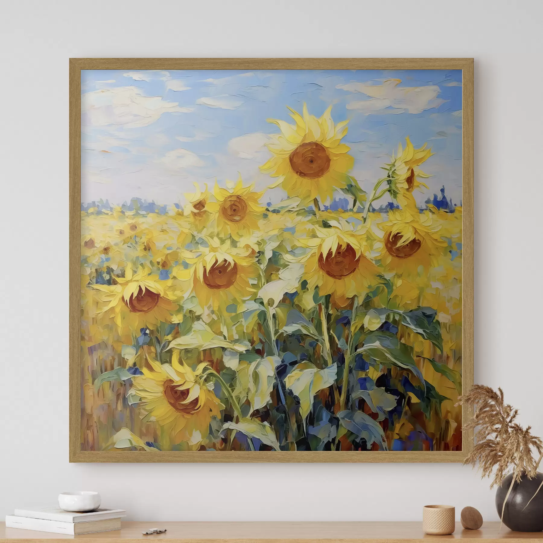 Papier peint Le soleil pousse au champ f38953
