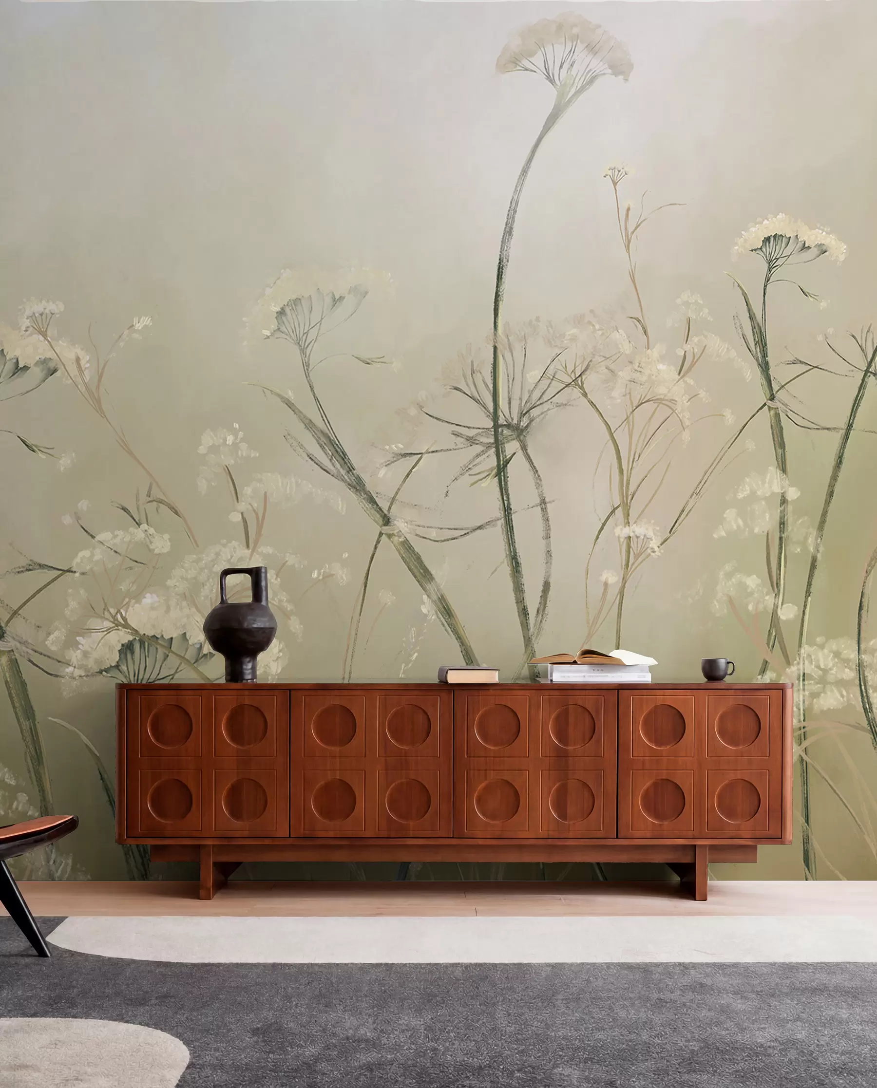 Papier peint Fleurs sauvages en sépia w00903v1