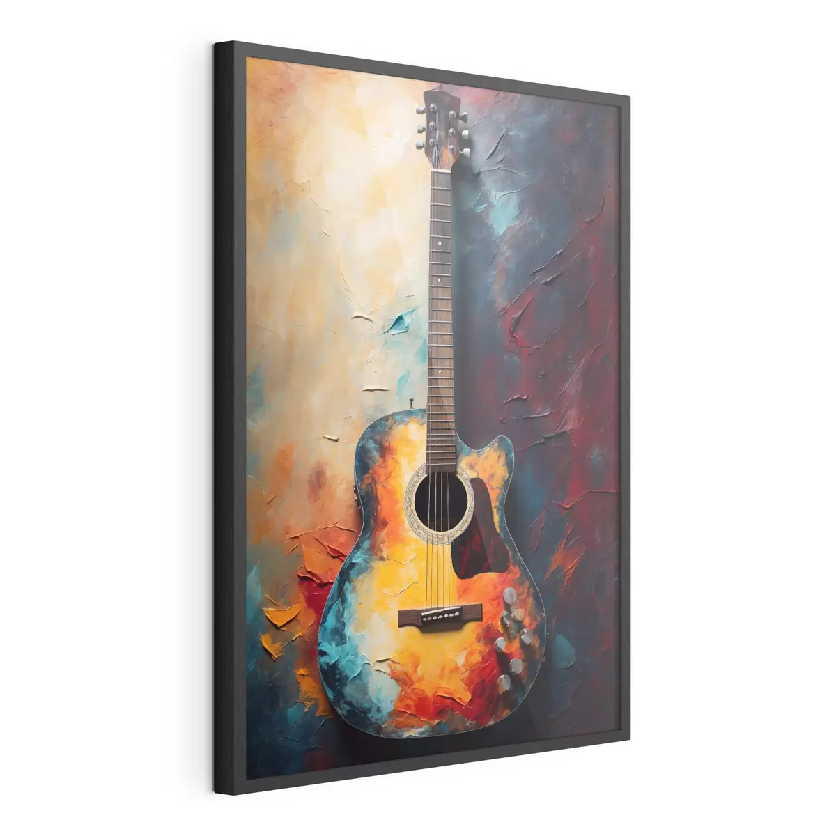 Poster Guitare aux couleurs vives f39002