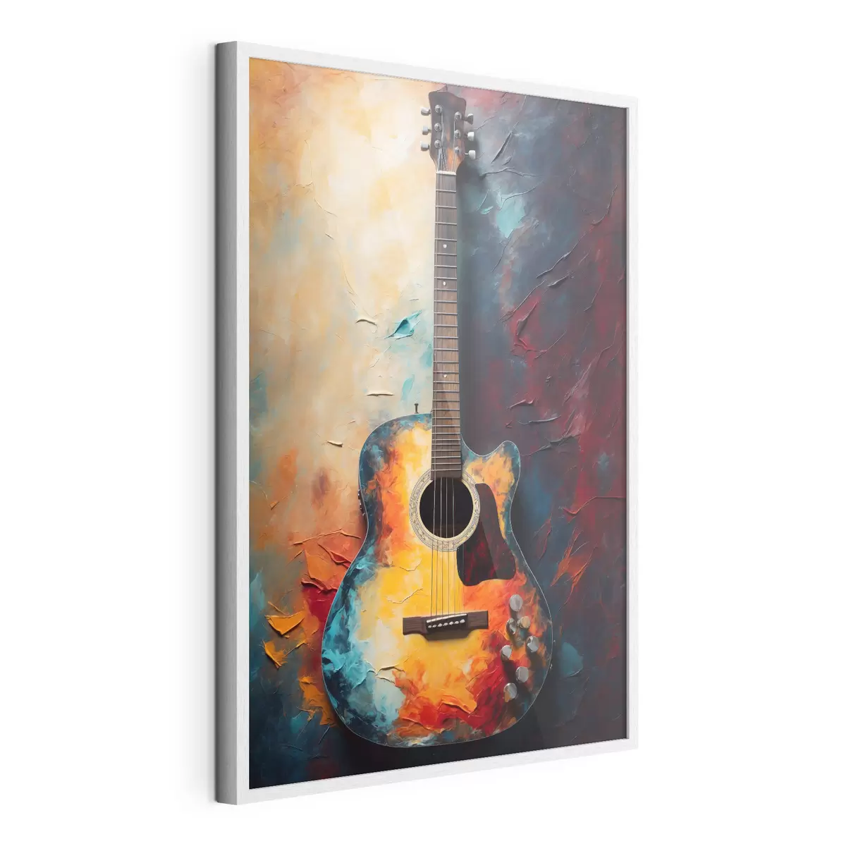 Poster Guitare aux couleurs vives f39002
