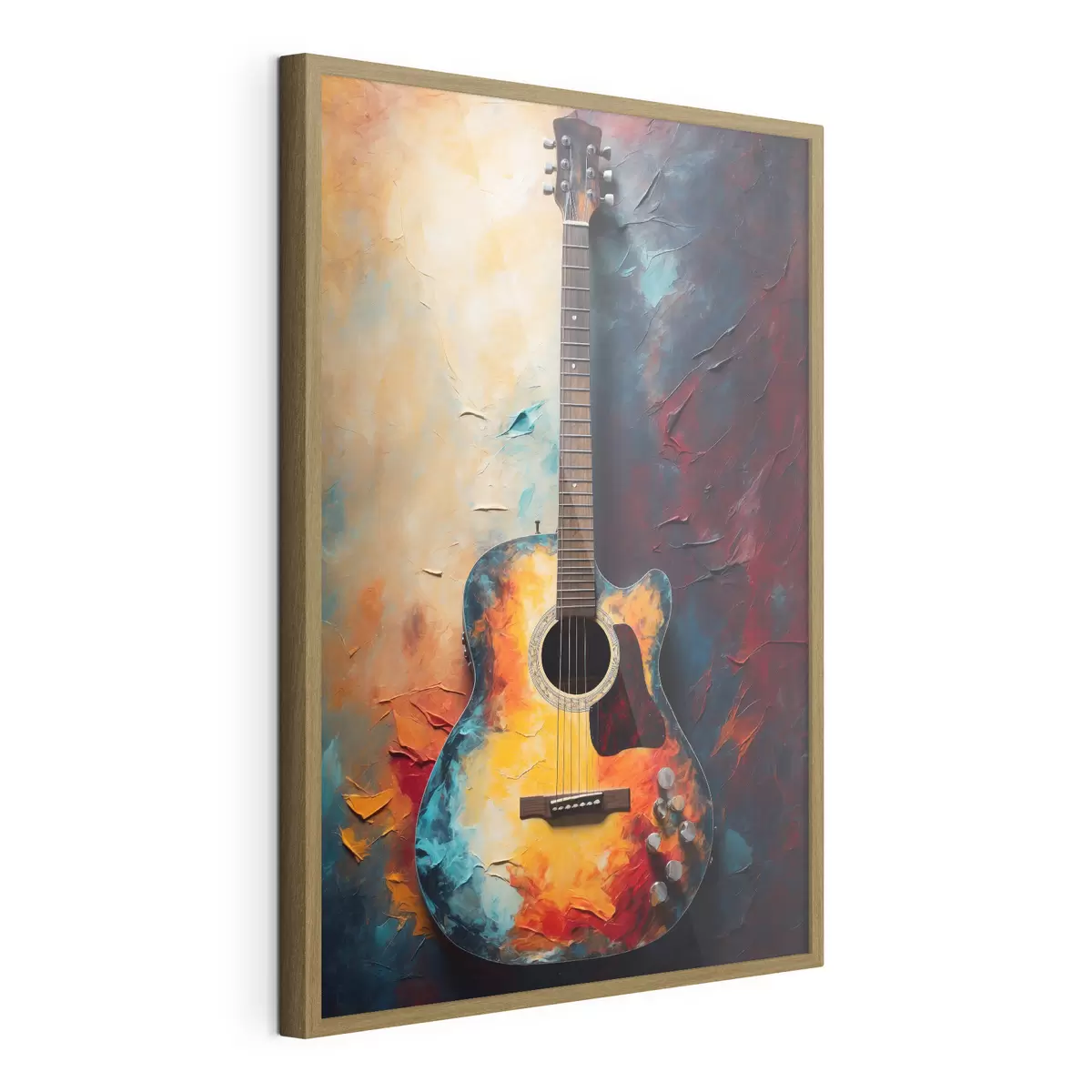 Poster Guitare aux couleurs vives f39002