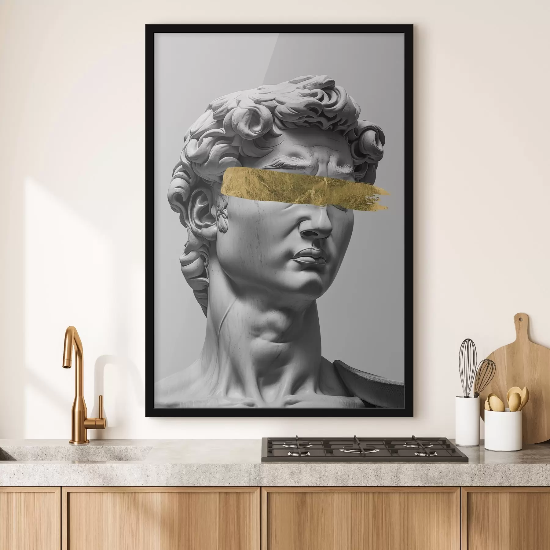 Tableau Une sculpture moderne de David aux yeux fermés f26129