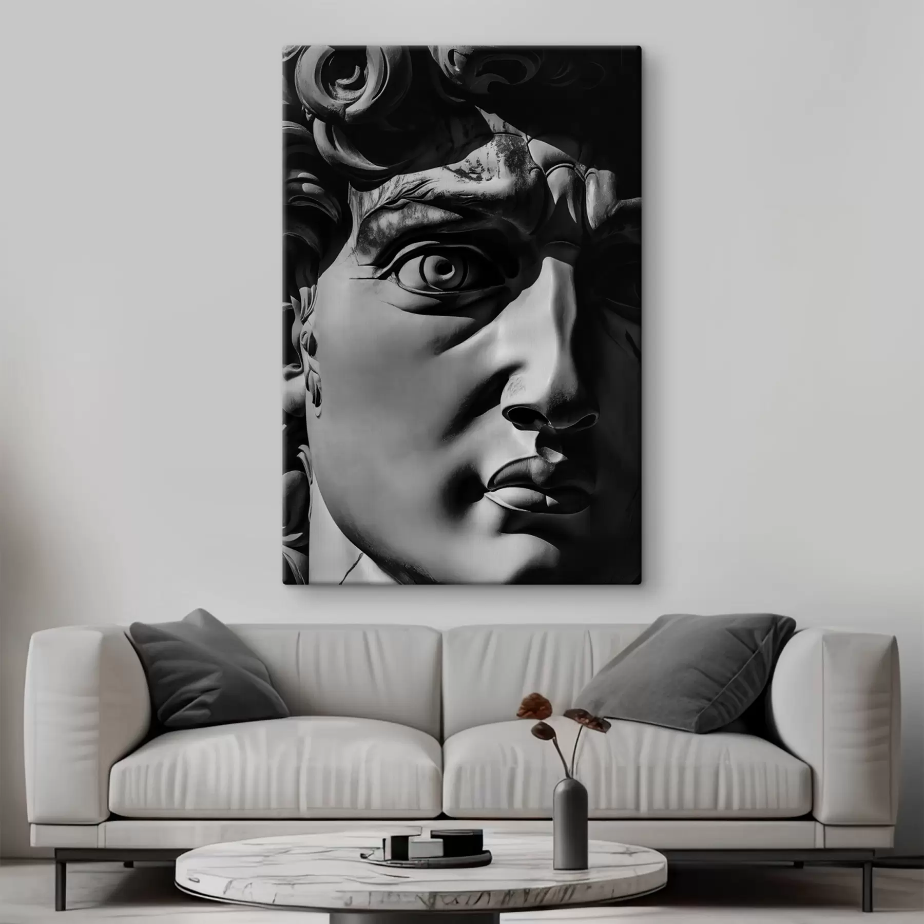 Papier peint Sculpture en noir et blanc de David s26123