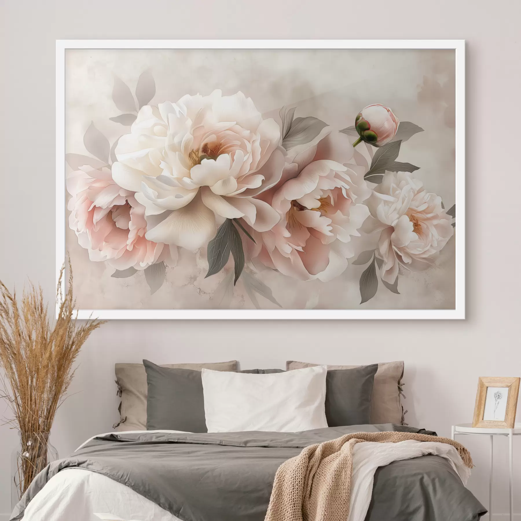 Papier peint Branche de pivoines rosées f39324