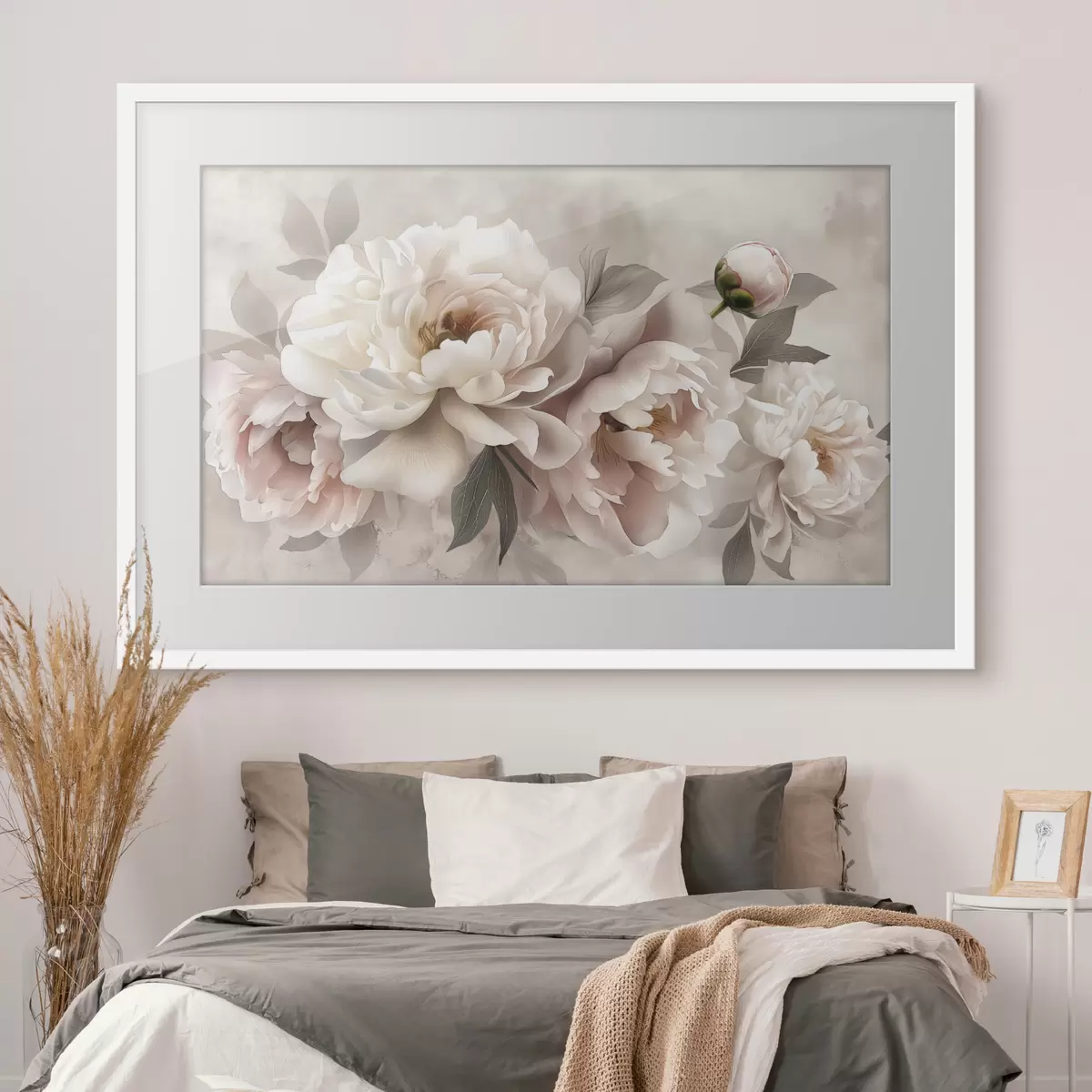 Poster Branche de pivoines rosées f39324