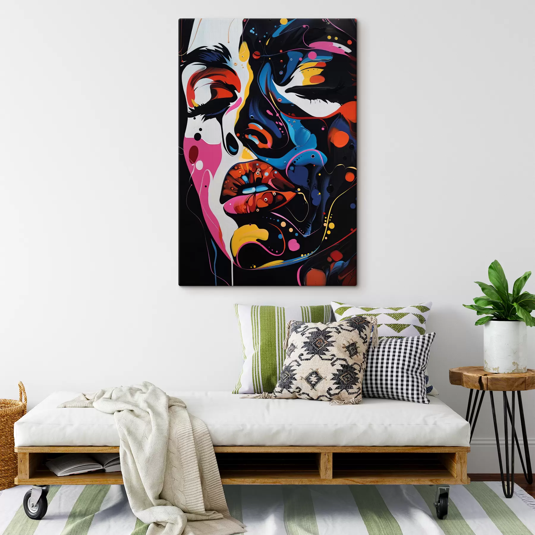 Tableau Visage de fille en couleurs s39306