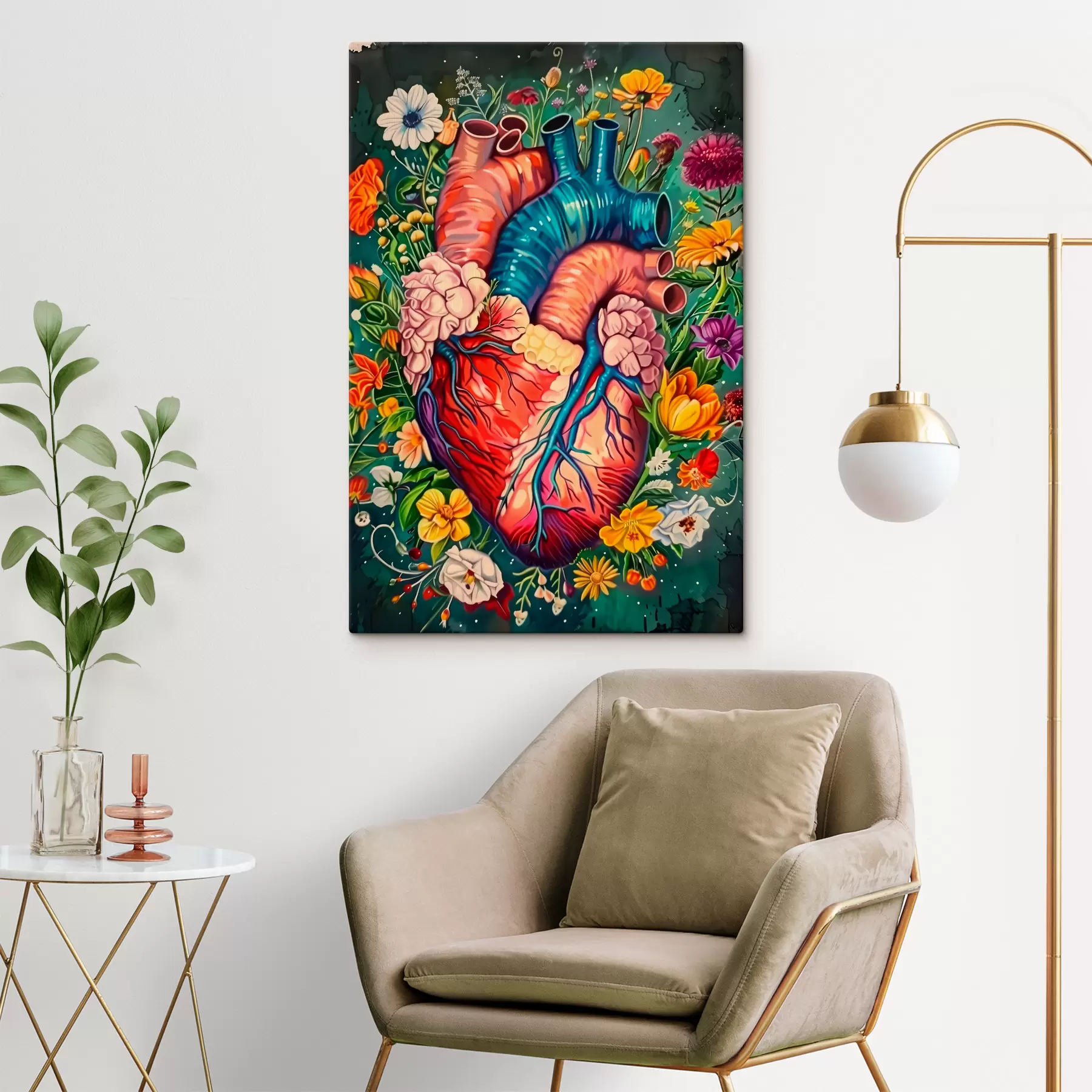 Papier peint Coeur en fleurs s39315