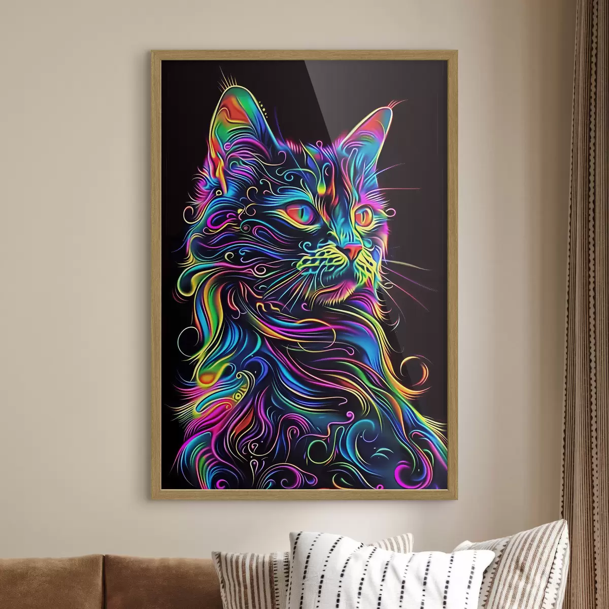 Poster Chat multicolore f39311