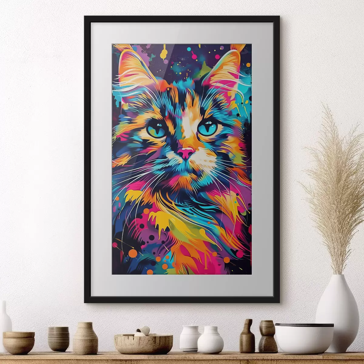 Poster Chat en couleurs f39314